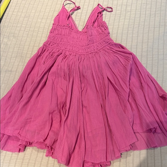 Free People One Pink Mini Dress Adjustable Straps Medium - Picture 6 of 9